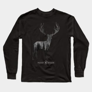 Protect Wildlife - Nature - Deer Silhouette Long Sleeve T-Shirt